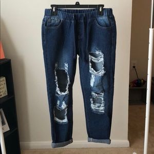 Boyfriend style joggers- Denim